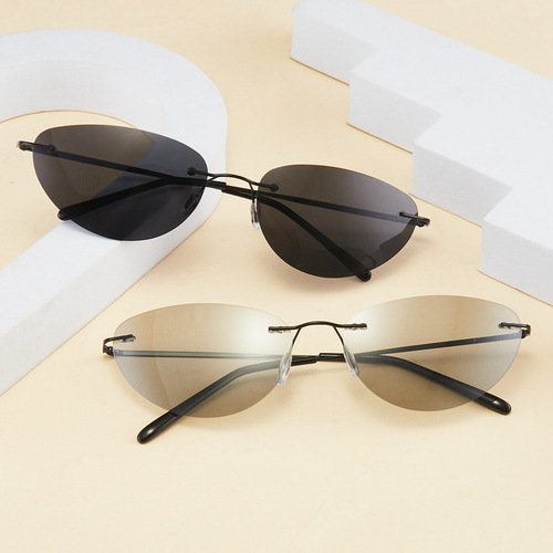 New ultra-light pilot retro cross-border cat-eye polarized sunglasses hinged metal driving and fishing sunglasses for men