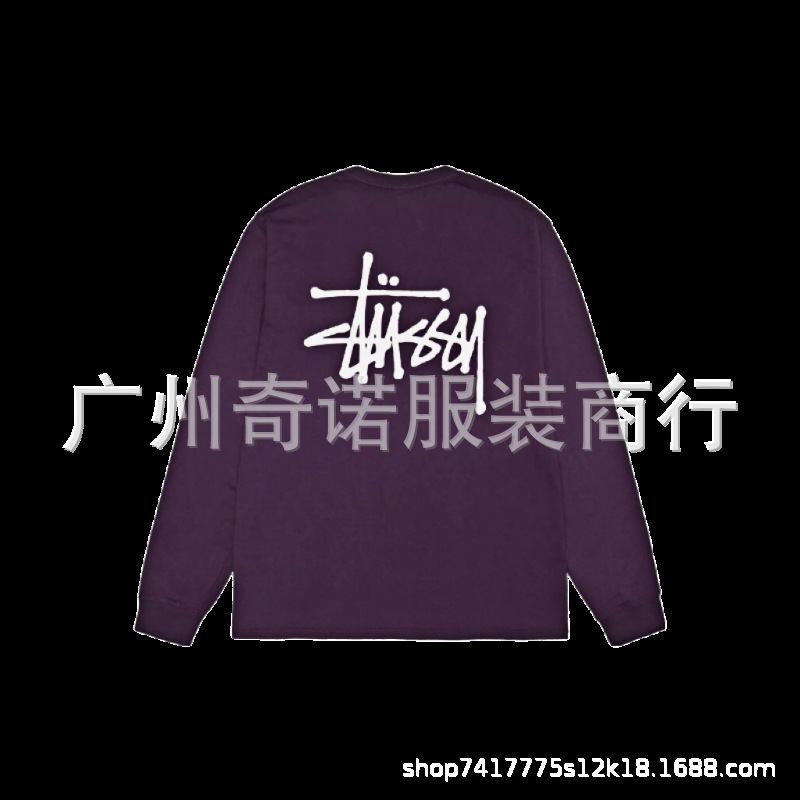 原標クロスボーダーの新型潮牌stuツアーの経典のアルファベットのプリントの丸首の長袖のtシャツは代行します。