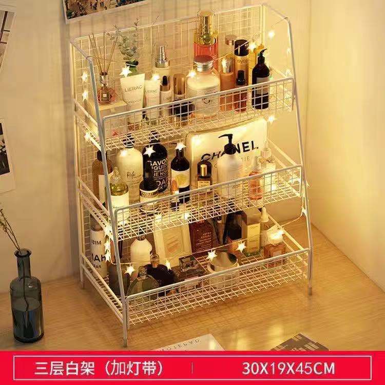 化粧品棚収納ケース化粧台スキンケア品トイレデスクトップ多層棚シンプルネットレッド寮|undefined
