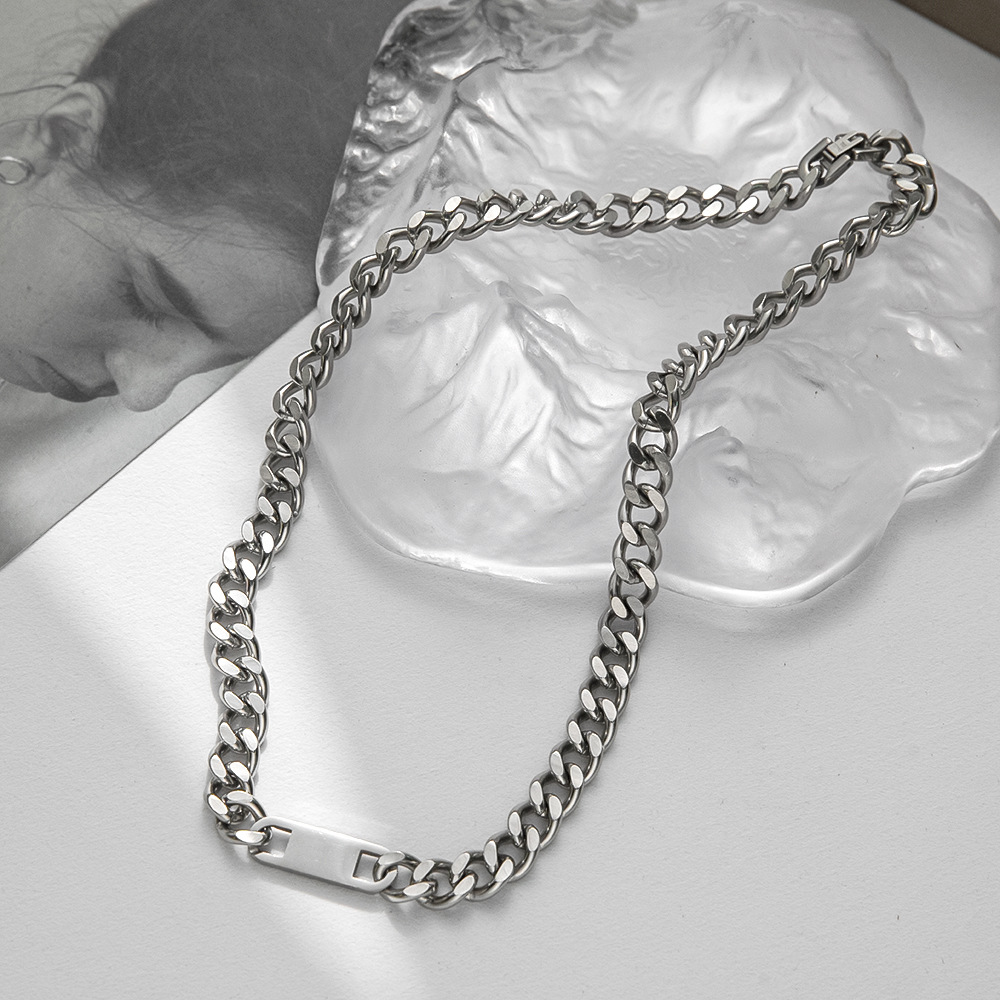 Fashion Solid Color Titanium Steel Necklace 1 Piece