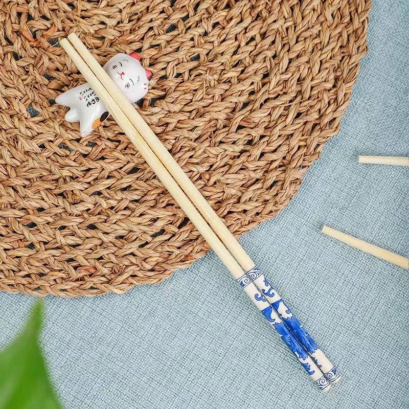 Blue and white porcelain disposable high-end chopsticks lengthened and thickened independent packaging for dinner outdoors and environmentally friendly and convenient for hotel home use