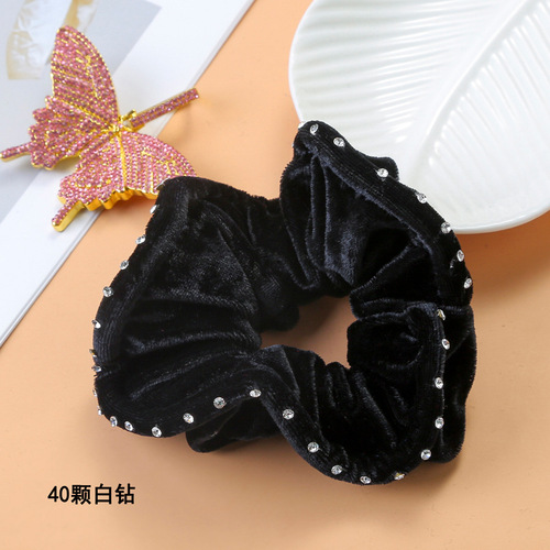 Wholesale Korean-style trendy diamond hair accessories, water diamond ponytail hair ornaments, pearl hair clips with diamonds, hair ties with diamonds