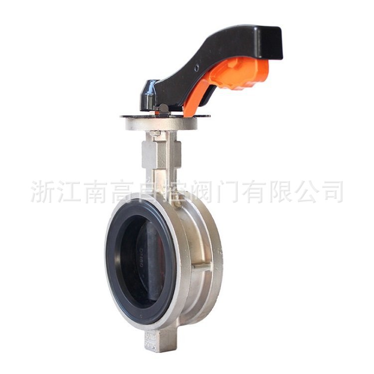 供应D71X-16C手动对夹式软密封蝶阀DN50铸钢对夹式软密封手柄蝶阀