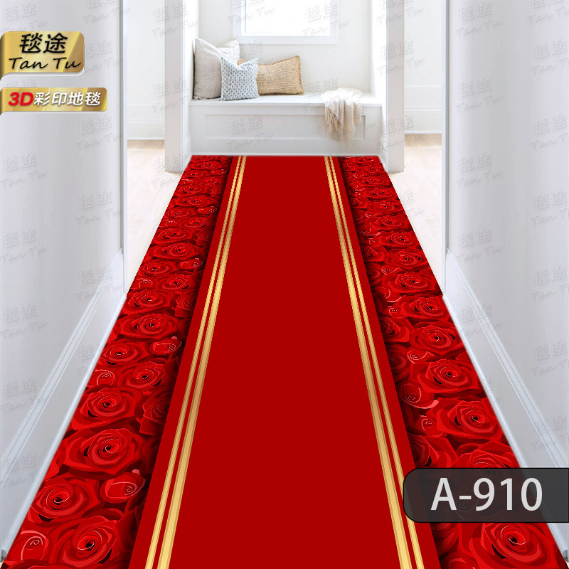 Flower carpet 3D cutting floor mat door entrance corridor aisle corridor stairs strip home carpet Hotel