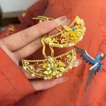 原创凤瑶明星同款古风复古双凤发冠唐风头饰汉服头冠发饰女仙配饰