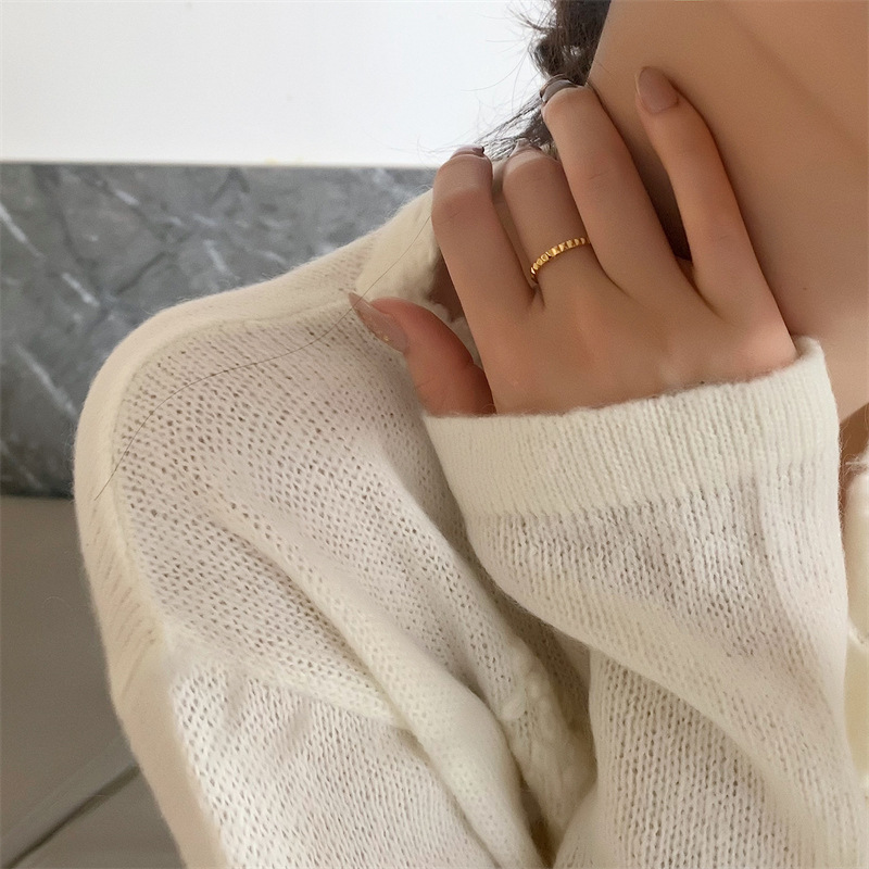 Titanium Steel Material Simple Style Geometric Titanium Steel Plating Rings