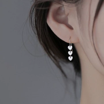 Корейские серьги сердце, простой и элегантный дизайн