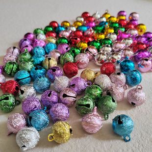 14MM Christmas bell copper pan frosted bright paint small Bell DIY keychain jewelry accessories pendant wholesale