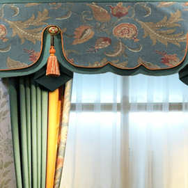 批发2022年新款美式欧式客厅成品落地遮光韩式卧室窗帘织幔