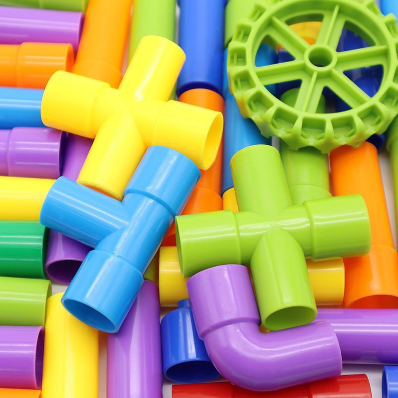 儿童玩具积木儿童管道玩具拼装水管道男孩女孩幼儿园塑料拼插玩具