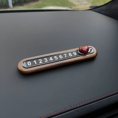Nömrəli dayanma kartı walnut wood number plate