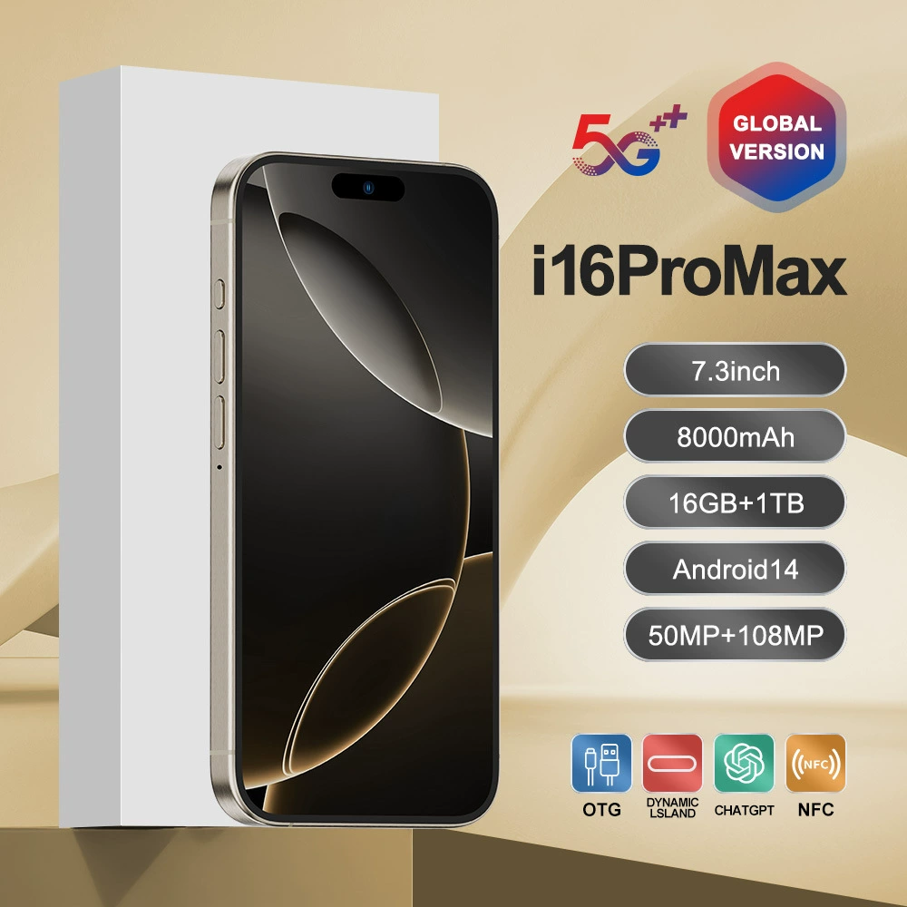 Смартфон I16 ProMax, 7,3" большой экран, 16 ГБ+1 ТБ, 8000 мА·ч