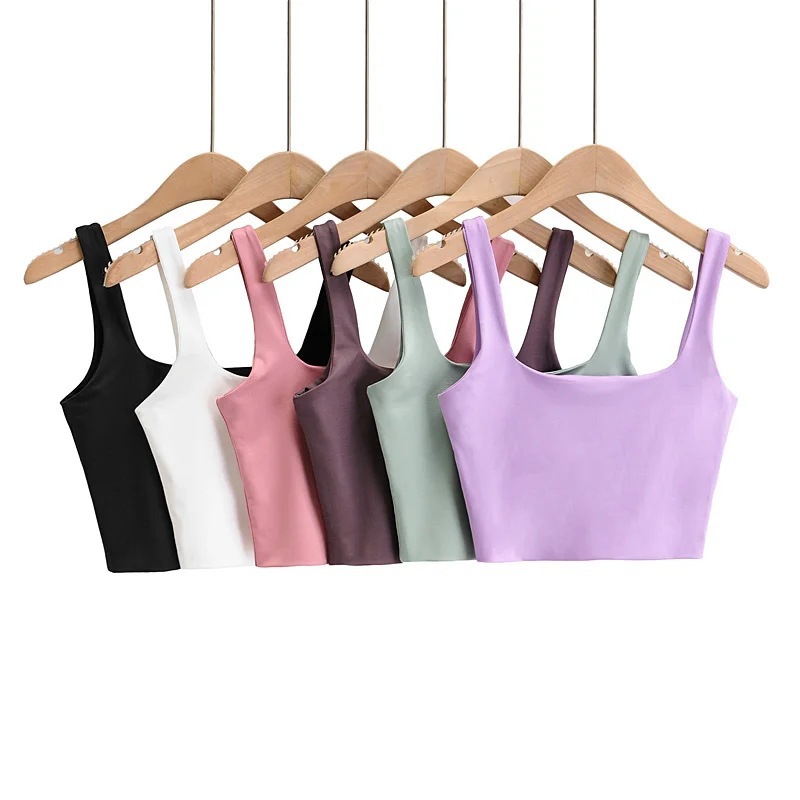 115g Weight Polyester, Milk Fiber Fabric Type Short Top Length Vest Tops Type Holiday, Daily, Selfie Occasion Strap Neckline Slim Fit Type Solid Color Pattern Summer Season Women's Gender Backless Design Casual, Elegant, Streetwear Style Wholesale Women's Casual Elegant Streetwear Solid Color Backless Tank Tops 无