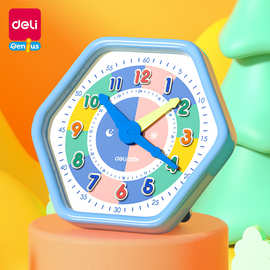 得力74368钟点学习器时钟模拟学习学生儿童认知钟表时间早教文具