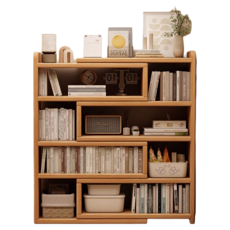 Estante de piso estante de libros simple sala de estar estante de almacenamiento multicapa estante de escritorio telescópico integrado armario de esquina