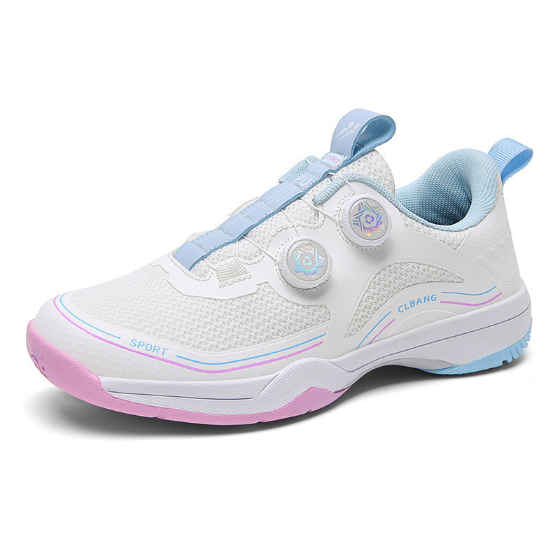 New Style Rotating Buckle Casual Badminton Shoes, Youth Training Couple's Lightweight Table Tennis Sneakers, Men's Tennis Training Shoes New Style Rotating Buckle Casual Badminton Shoes, Youth Training Couple's Lightweight Table Tennis Sneakers, Men's Tennis Training Shoes