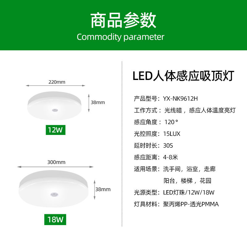 Human body sensing ceiling lamp sensing parameters.jpg