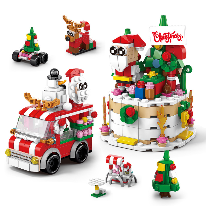 Lele árbol de Navidad bloques construcción compatible con pequeñas partículas alta montado rompecabezas coche juguetes niños y niñas Santa Claus regalos