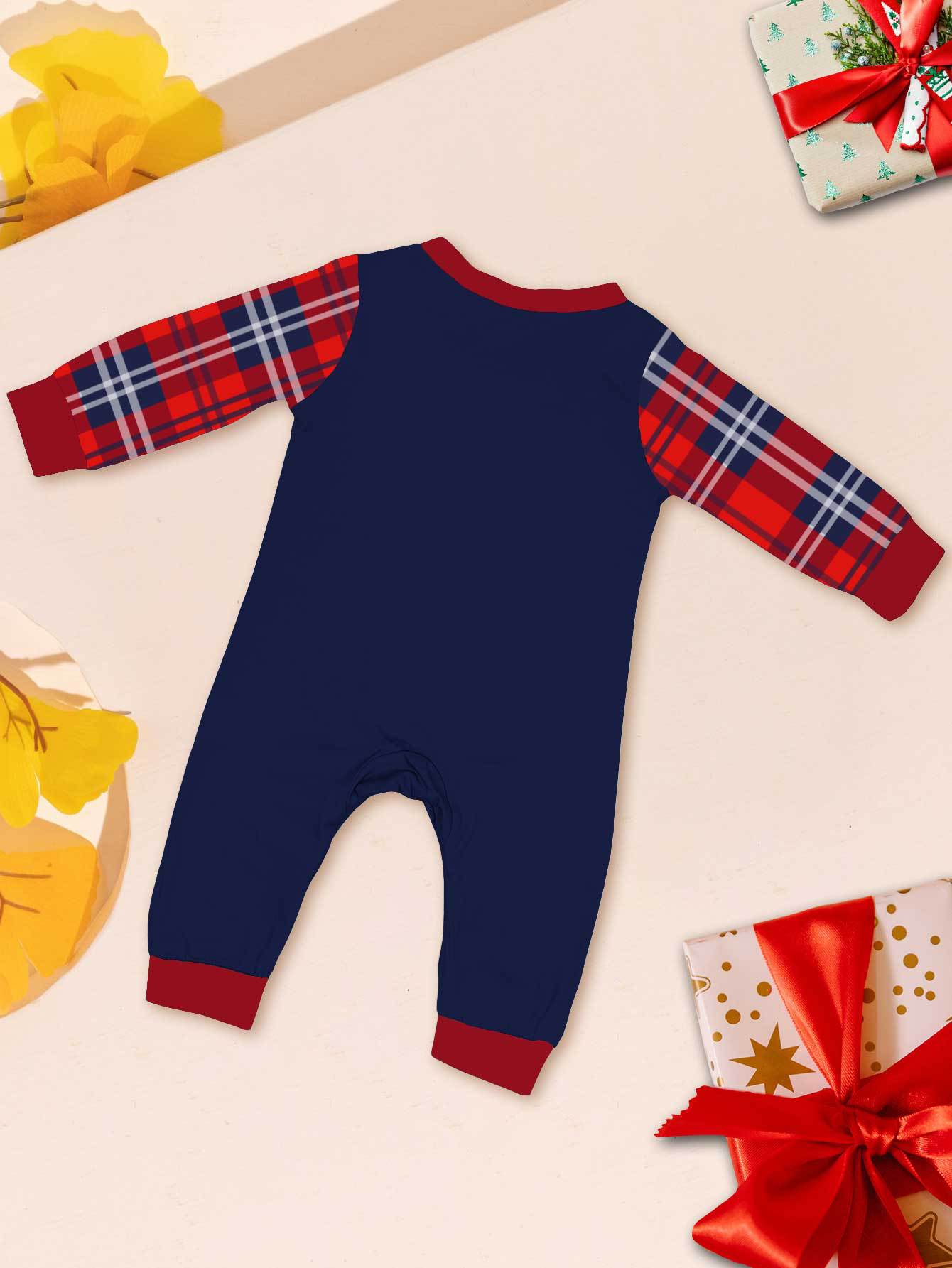 Chapeau de Père Noël alphabet lumineux avec vêtements de famille de Noël imprimés vêtements de maison pyjamas_voghion.com