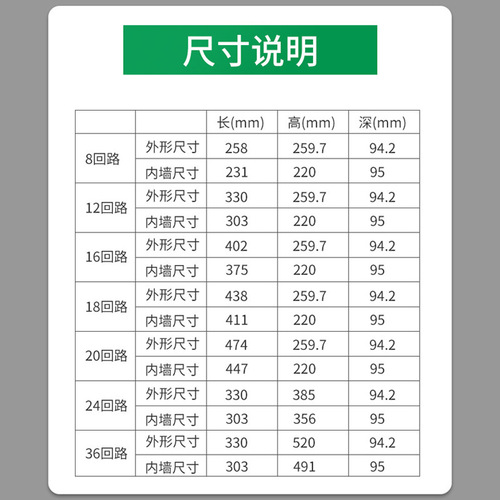 Schneider distribution box household concealed white door 12/16/20/24/36-bit circuit wiring box strong current box