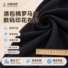 上衣时装服装面料针织面料涤包棉罗马布数码印花布料连衣裙现货