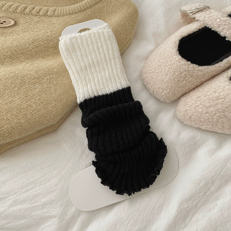 Гетры (keep warm) средние вязаные наколенники, рубчатые, осенние, one size
