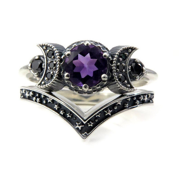 Retro Star Alloy Inlay Artificial Gemstones Women's Rings display picture 1