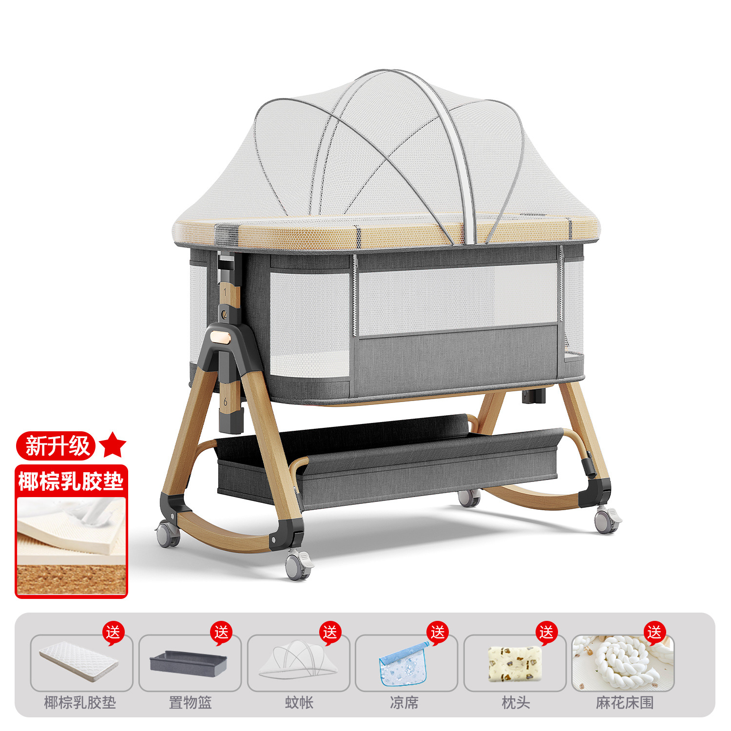 Cama de aleación de aluminio móvil portátil cuna cama plegable multifuncional bb cama recién nacida cama de empalme