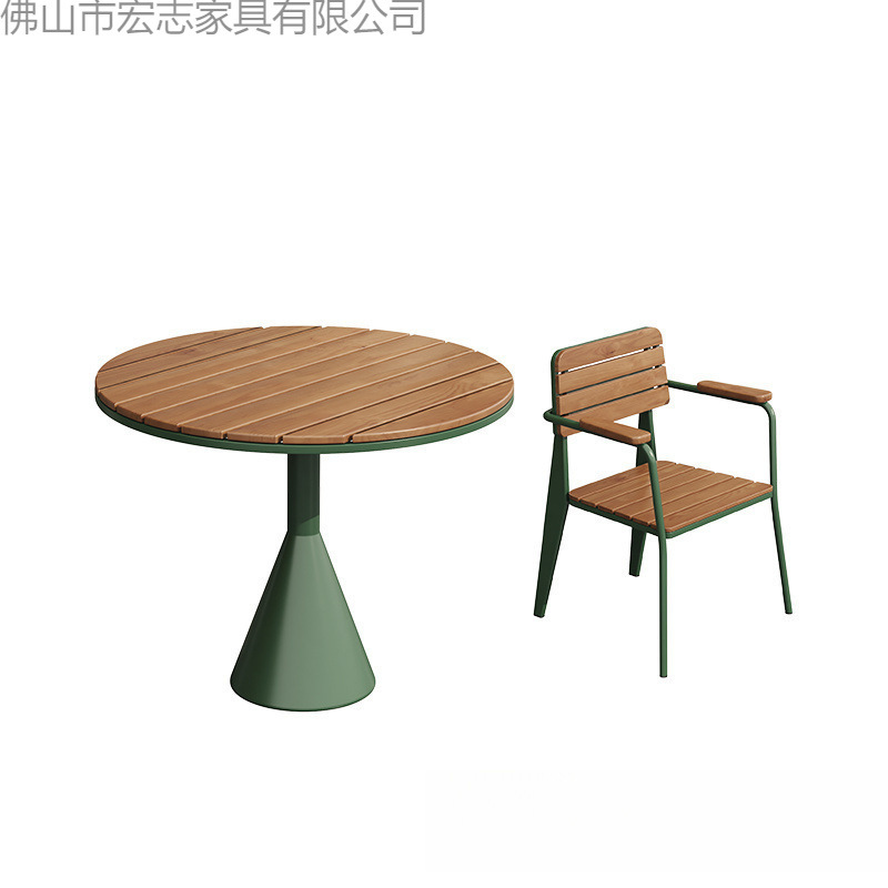 Green + teak color plastic wood