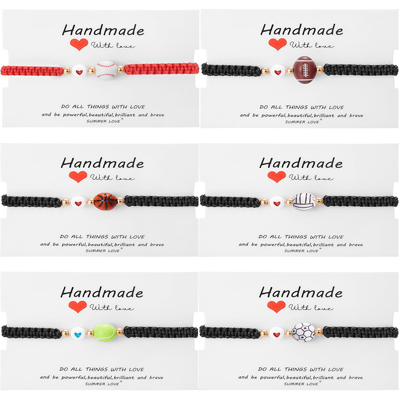 Amazon Best Selling Bracelet Basketball Volleyball Rugby Football Tennis Adjustable Bracelet Love Sports Bracelet