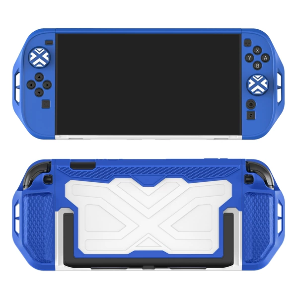 Switch2 mecha protective case (blue + white) including rocker cap