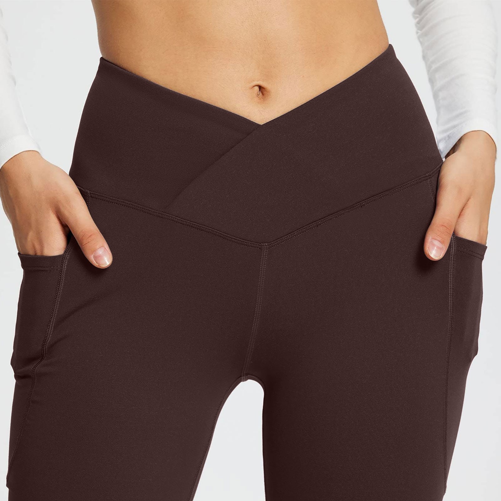 Simple Style Solid Color Cotton Pocket Active Bottoms Leggings display picture 3