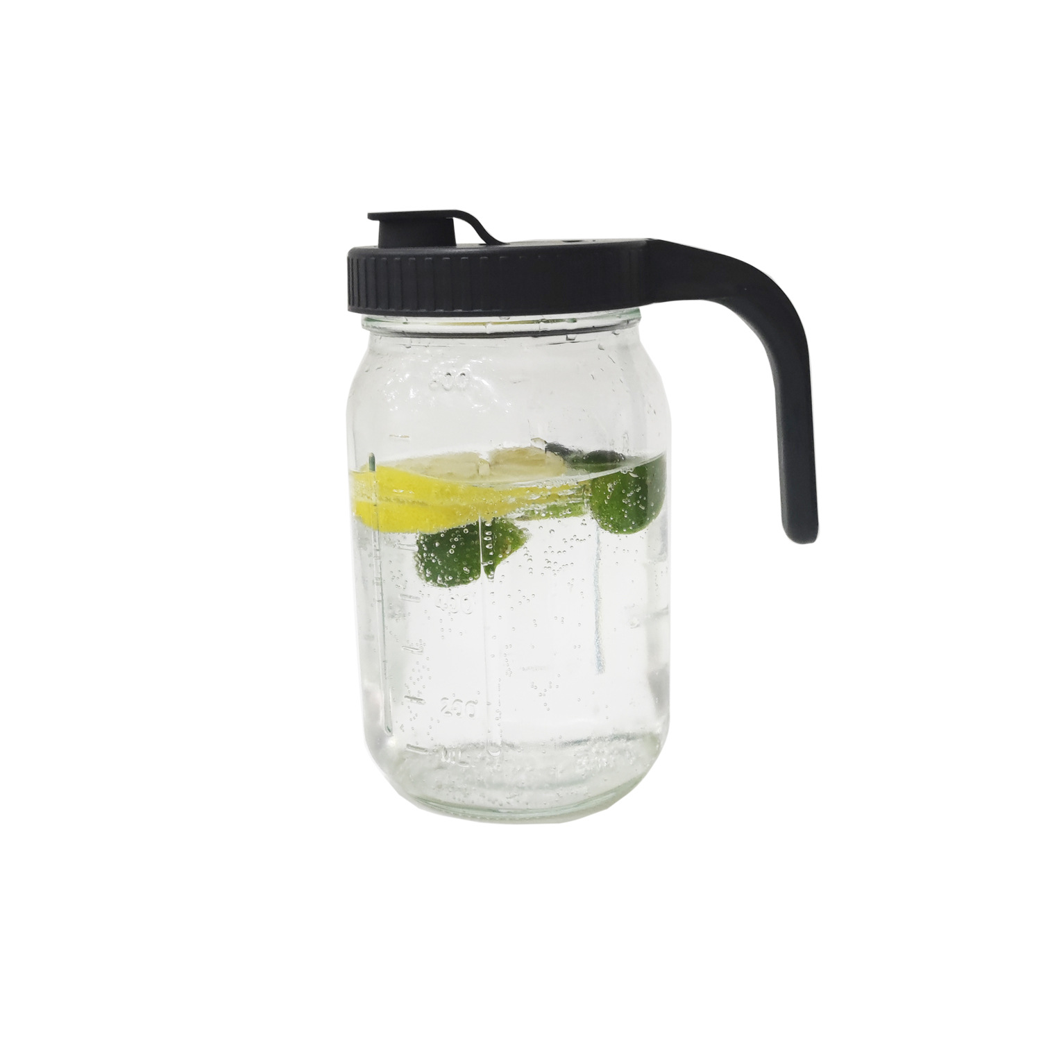 Traje negro con botella