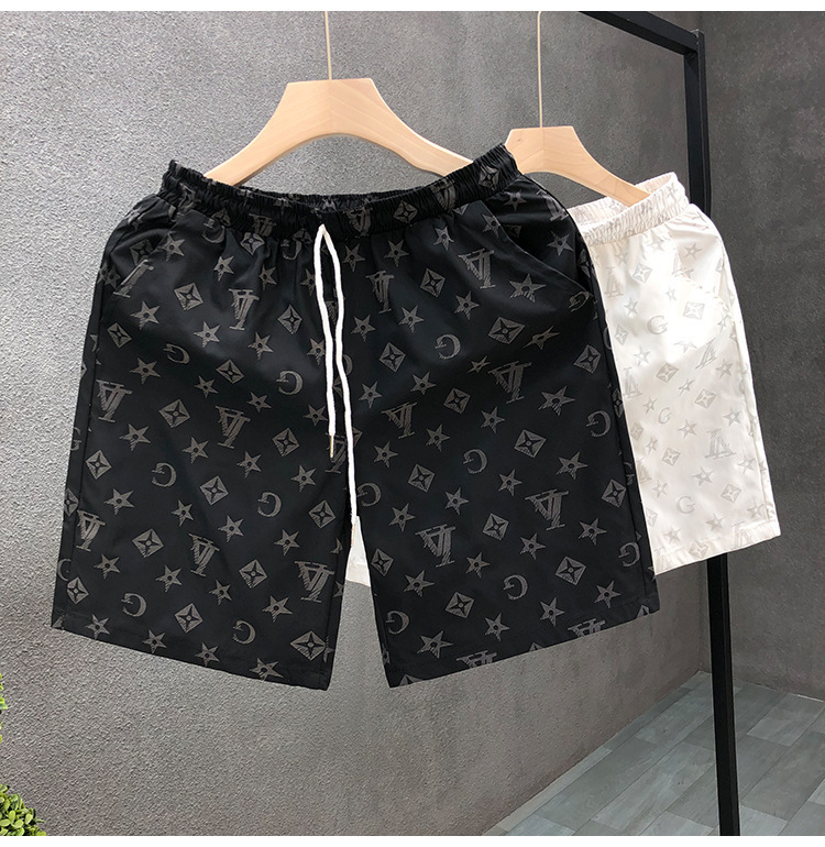 Men's Summer Sports Beach Pants Thin Trendy Loose Outer Wear Three Quarter Home Shorts_viptrois.com