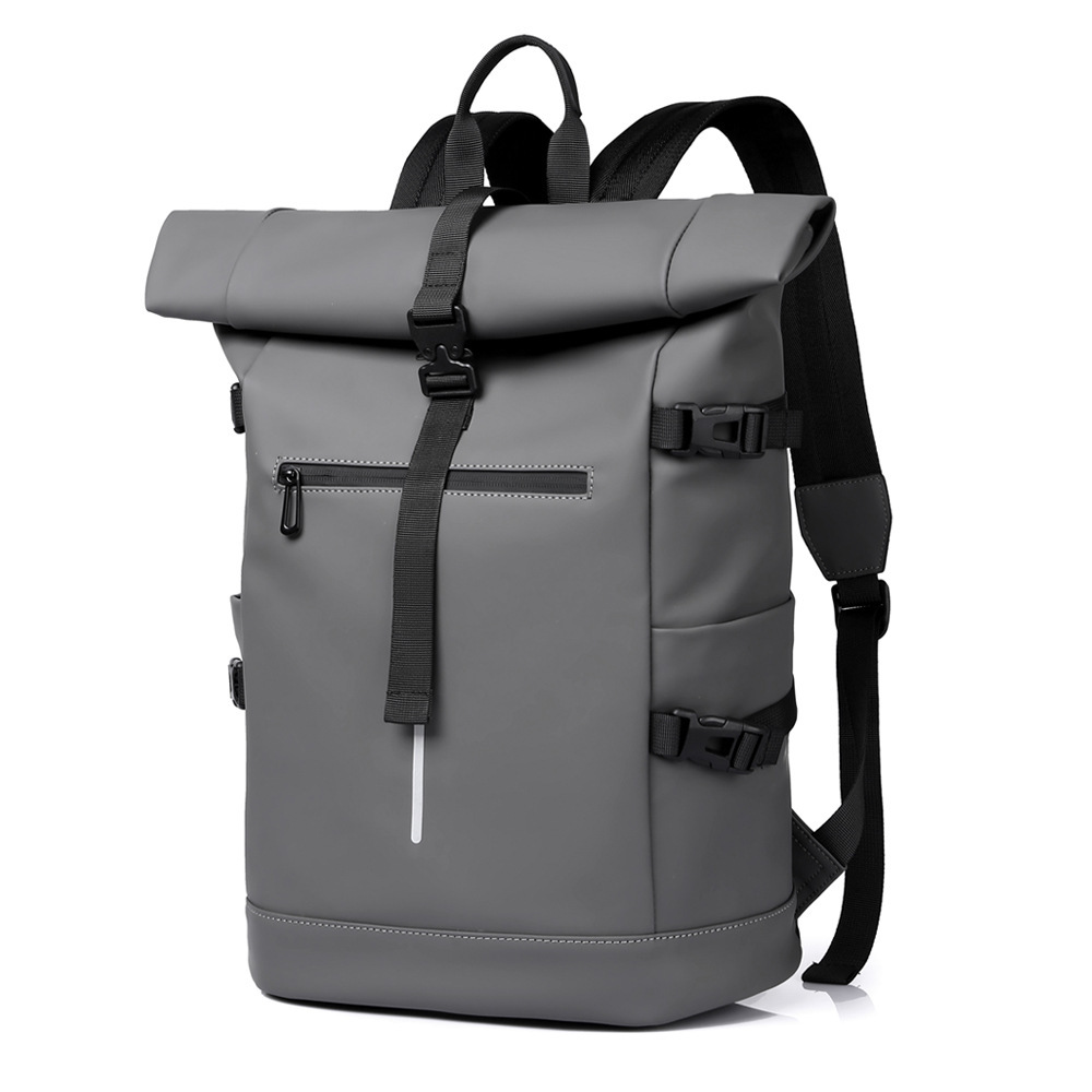 Roll-top Backpack For Men Large Capacity Shoulder Bag Trendy Pack_voghion.com
