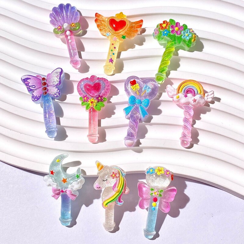 Cartoon Colorful Magic Wand Phone Case Pendant Keychain Hair Accessories Hairpin Fridge Magnet DIY Accessories Wholesale