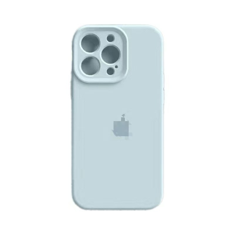 シンプルな新天藍色のApple 17promaソリッドiPhone16携帯電話ケース、液体15シリコン13/12耐衝撃XS|undefined