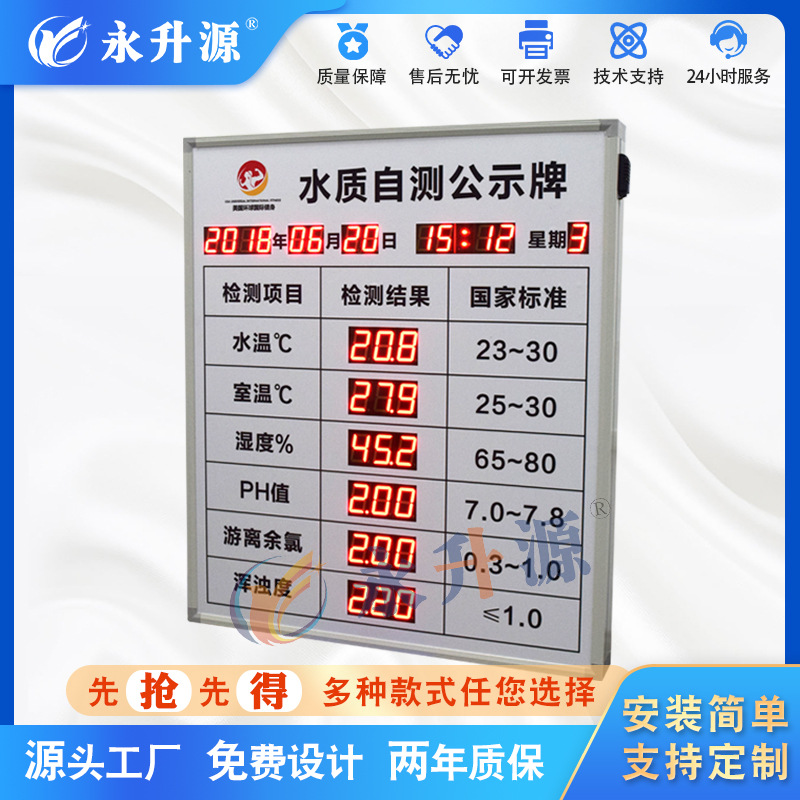 ��Ӿ�ص���ˮ�ʼ�⹫ʾLED��ʾ��ˮ��ˮ��phֵ���ݼ�⿴��