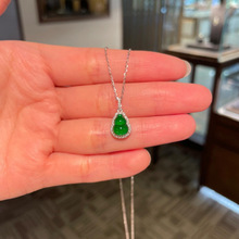 冰种满绿葫芦翡翠吊坠天然a货正品缅甸老坑玻璃种阳绿玉坠项链女