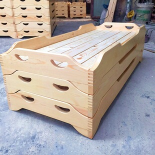 Kindergarten Nap Bed Children's Trusteeship Pine Wood Early Education Stacked Bed Nursery Garden Primary School Students' Lunch Bed