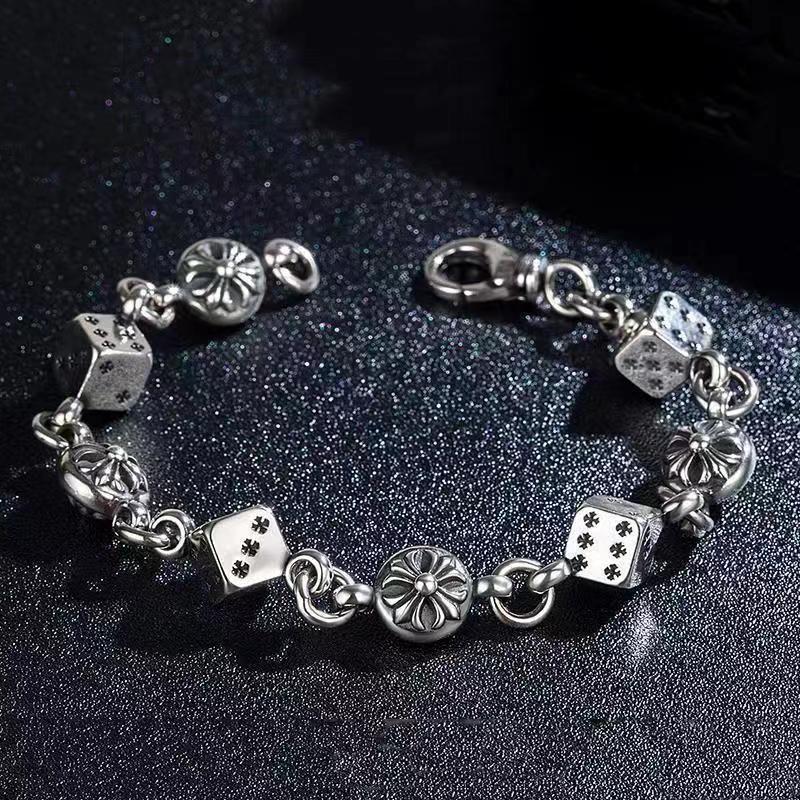 Fashion Dice Bracelet Cross Bracelet Men's Bracelet Women's Trendy Retro Personality Cool Punk Hip-Hop