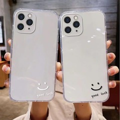 適用蘋果15手機殼微笑透明手機殼蘋果13手機殼保護套超薄防摔全包