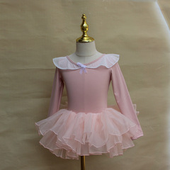 子供のダンス服の女の子の春と秋の長袖のバレエの練習服の女の子のダンスの公演のスカートの中国のダンスの形の服