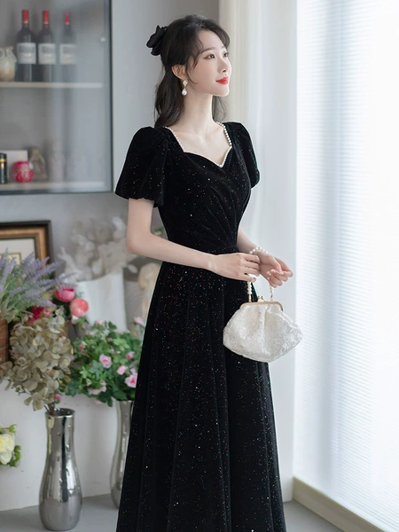 Black, long, mid-length