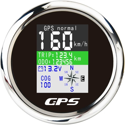 85mm yivli quraşdırma GPS spidometr, tək yürüş, ümumi yürüş, gərginlik azimut displeyi ilə