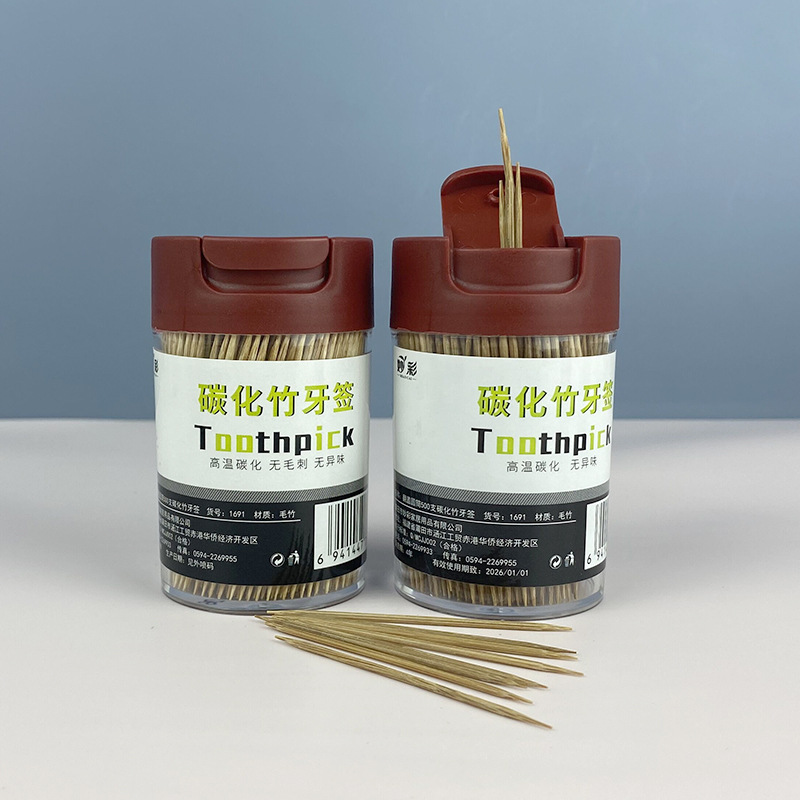 Miaocai flip-top screw cap bottle 500 bamboo toothpicks for one-time cleaning, direct supply from the manufacturer pic 20