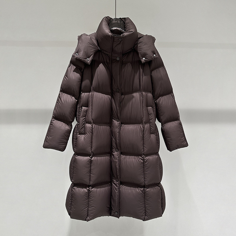 2025 New Winter Hooded Thickeneded Warm Mid-Length down Jacket for Women 41110042/41110045