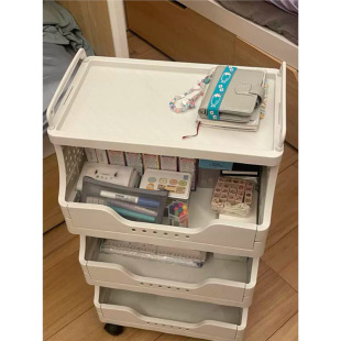 Stackable Under-Desk Bookshelf Storage Rack for Dormitory, Mobile Multi-Layer Snack Cabinet