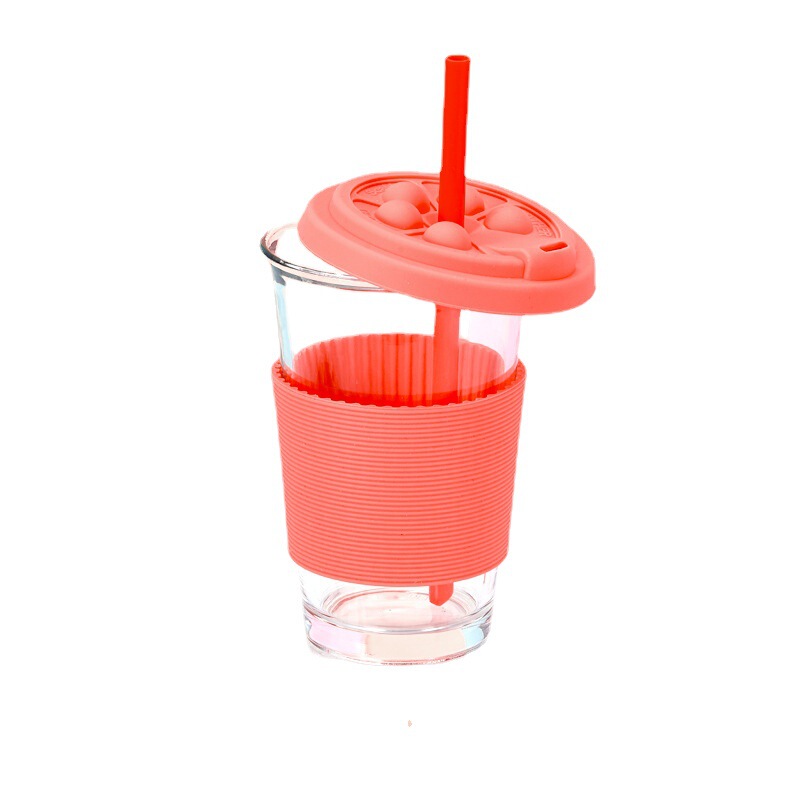 Modern simple silicone high-looking straw Cup children's female handy water cup soft cup internet celebrity ins coffee cup