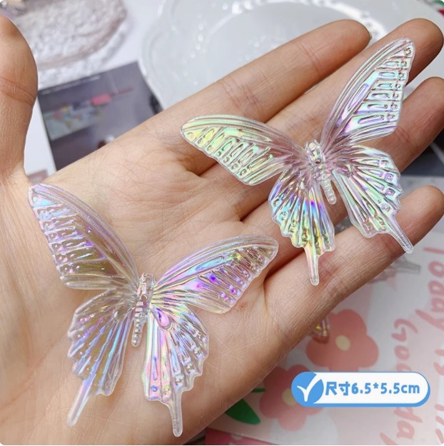 Celebridad de Internet hermosa decoración de pasteles de jardín de Monet decoración de mariposas de color mágico complemento de postre inserción de marca piscina de deseos de pvc